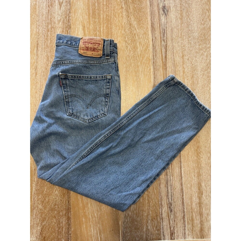 Levis 550 Relaxed Fit Jeans Mens 33x30 Blue Denim Tapered Leg Baggy Cut